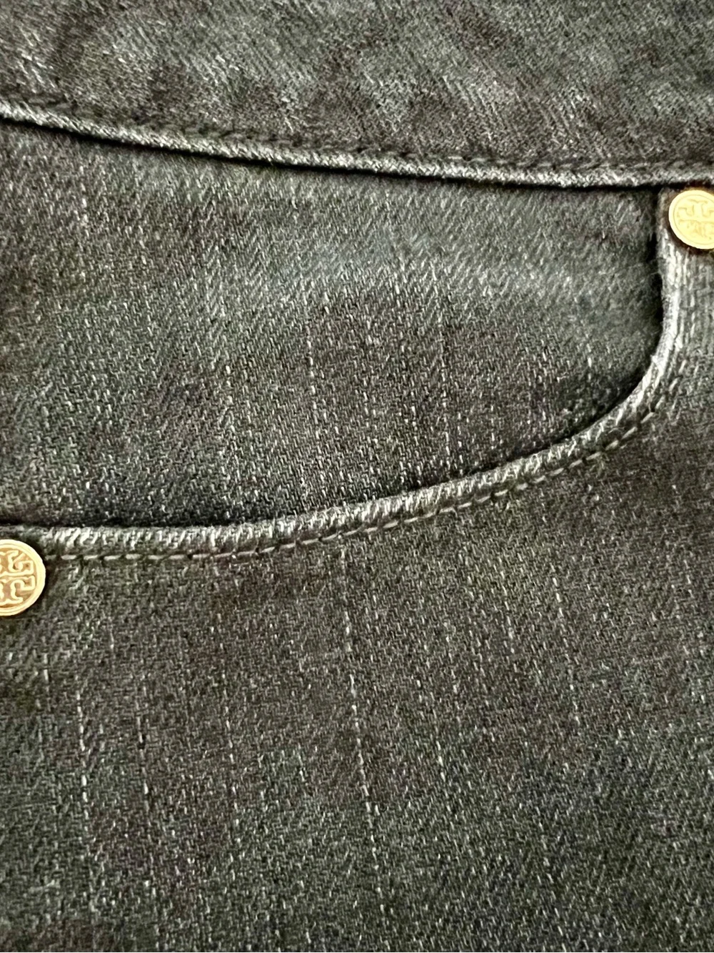 TORY BURCH Vintage Super Skinny Pin-Tuck Dark Wash Jean